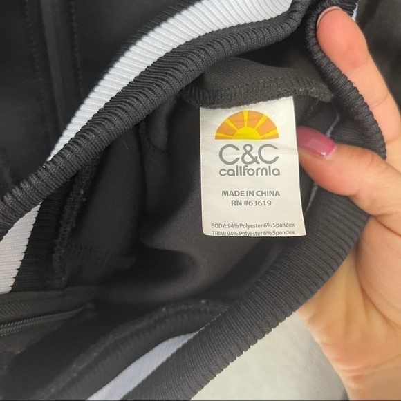 C&C California Black Scuba Bomber Jacket Zip Up S - Picture 11 of 11